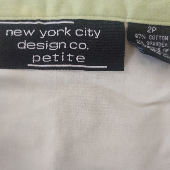 NEW YORK CITY DESIGN CO PETITE Green Arty Skirt size 2P - Picture 3 of 8